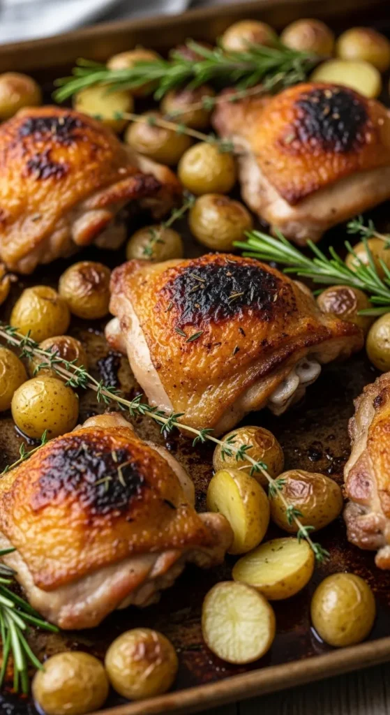 Garlic Herb Roasted Chicken Thighs