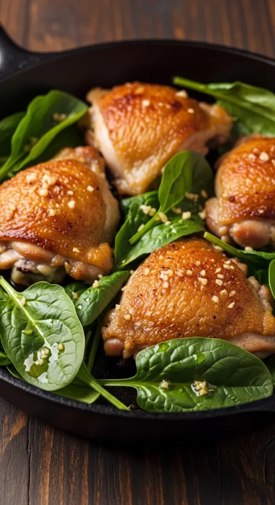 Garlic Spinach Chicken Skillet