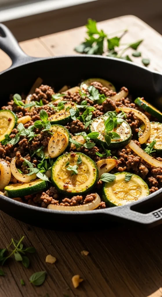  Ground Beef and Zucchini Skillet