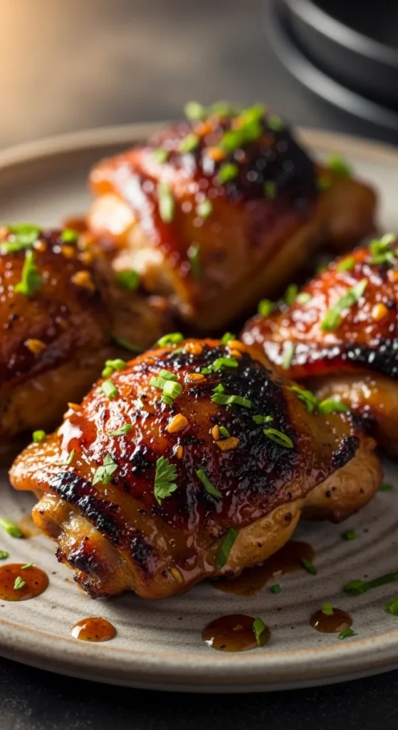 Honey Garlic Baked Chicken Thighs
