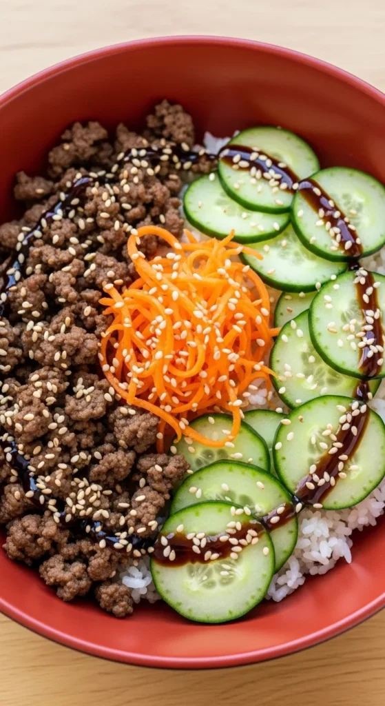 Korean-Inspired Ground Beef Bowls