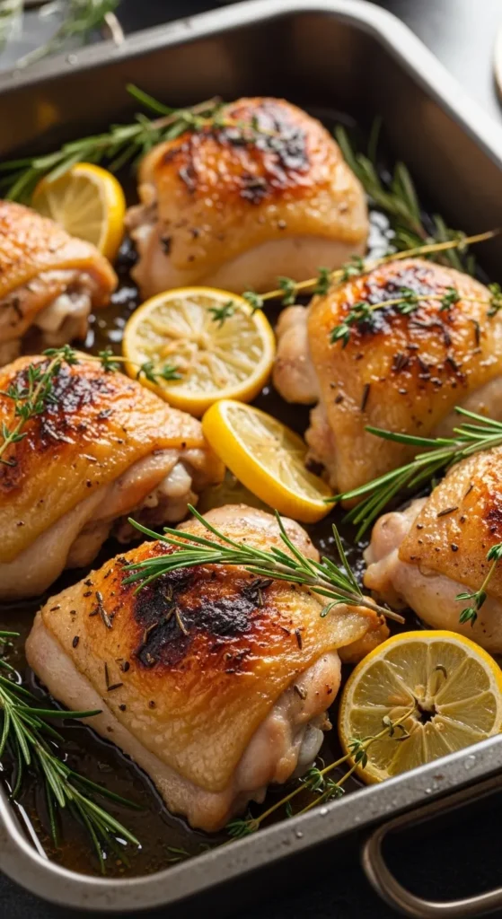 Lemon Herb Roasted Chicken Thighs