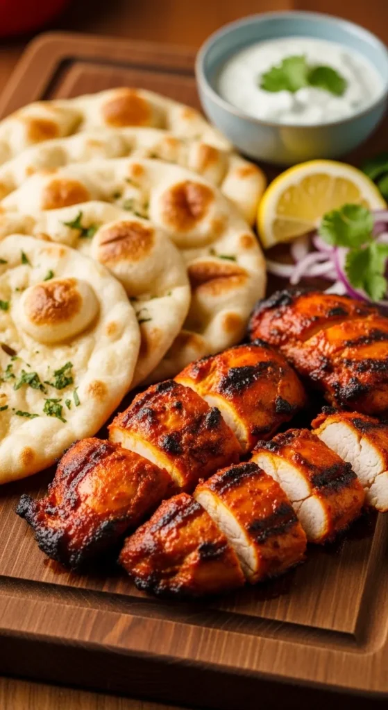 Mild Spiced Chicken and Flatbread