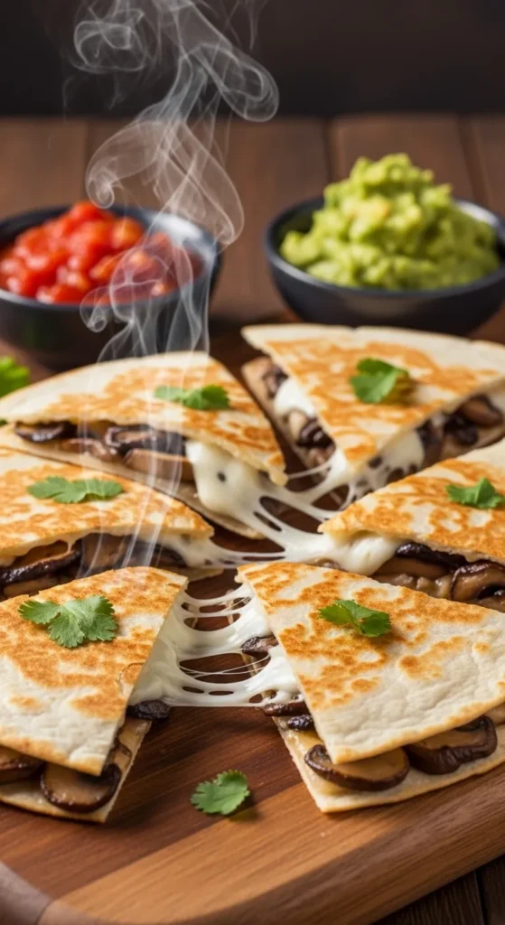 Mushroom and Cheese Quesadillas