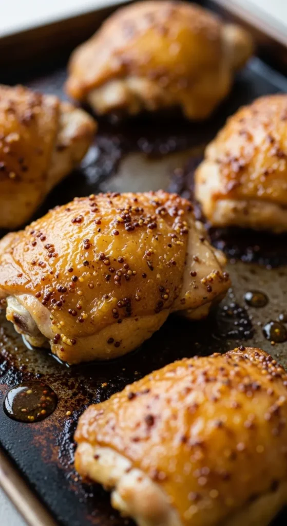 Mustard Baked Chicken Thighs