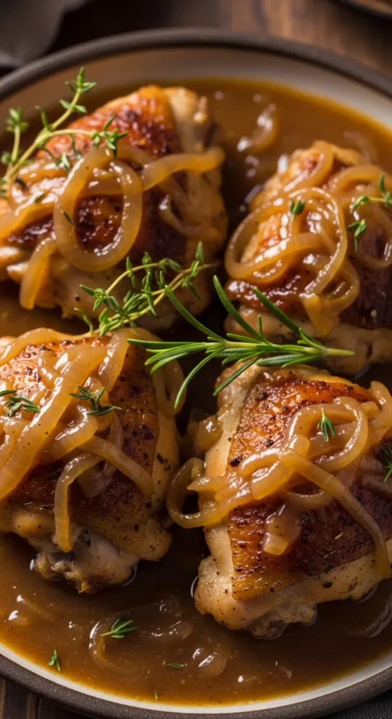 Onion Gravy Chicken Thighs