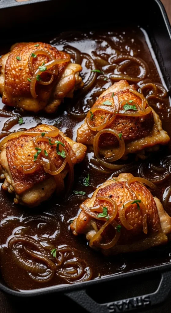 Onion Gravy Chicken Thighs