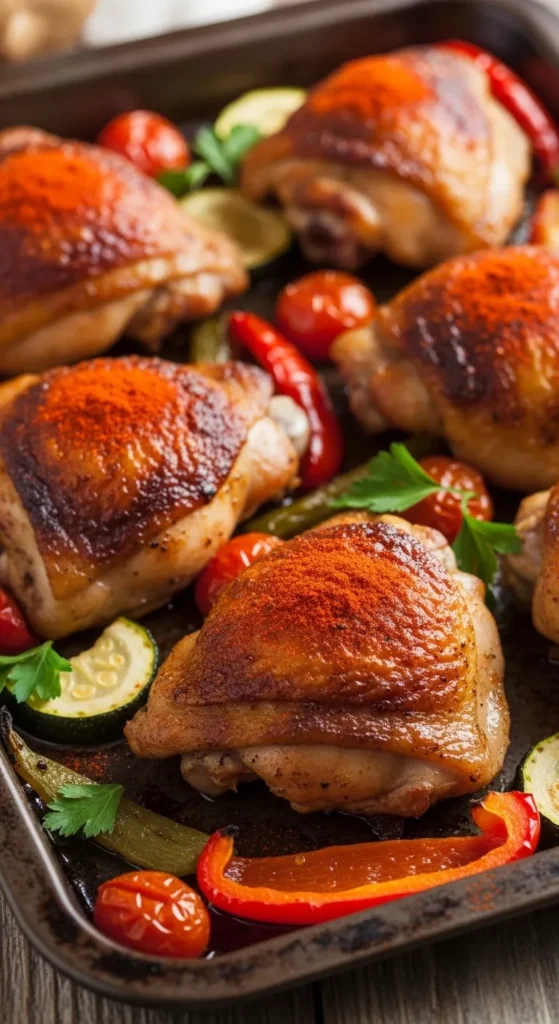 Oven Roasted Paprika Chicken Thighs