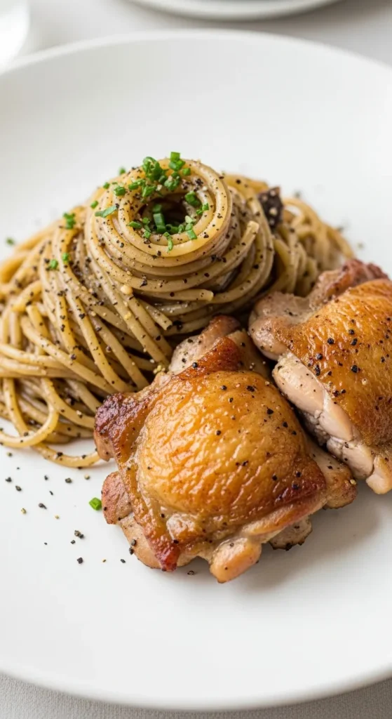 Pepper Chicken Thigh Pasta