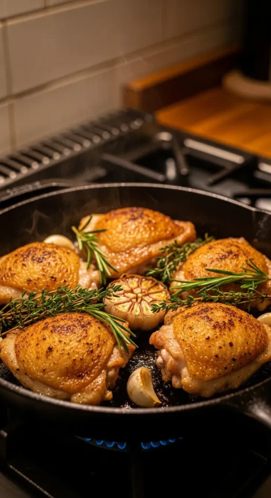Quick Skillet Chicken Thighs