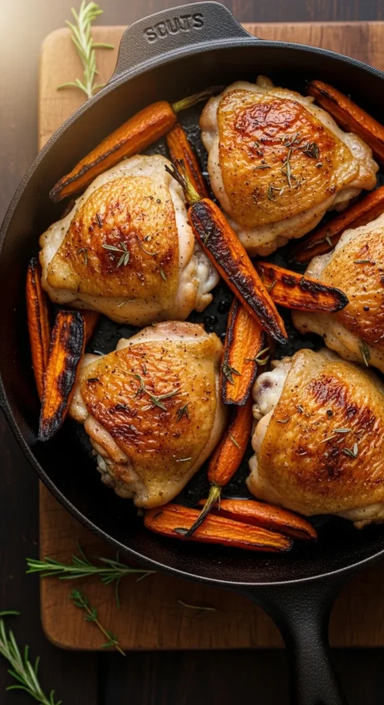 Roasted Chicken Thighs with Carrots