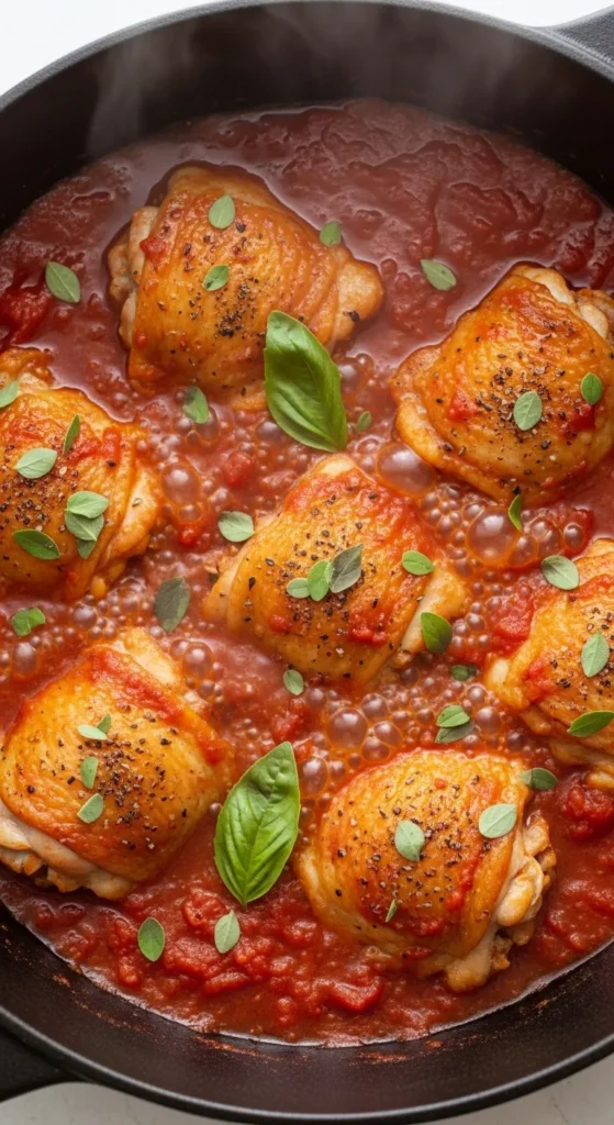Rustic Tomato Braised Chicken