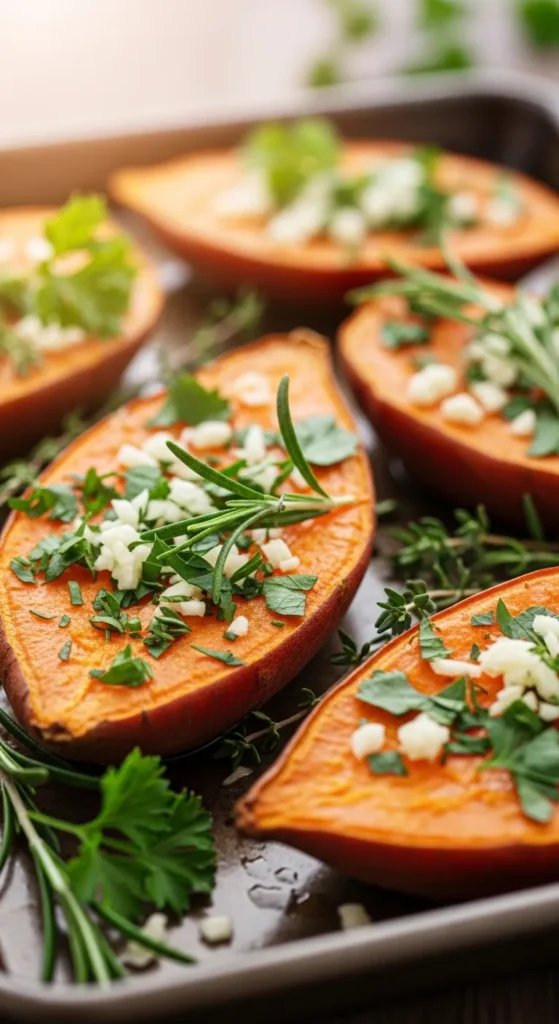 Savory Garlic Herb Sweet Potato