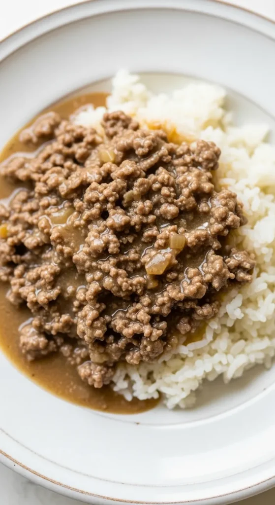 Simple Beef Gravy with Rice