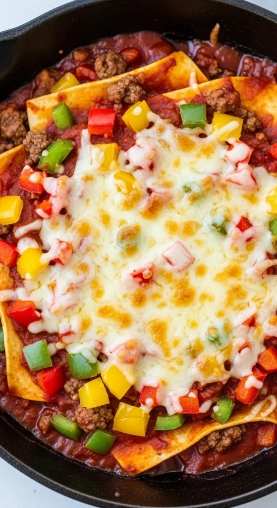 Skillet Beef Enchiladas