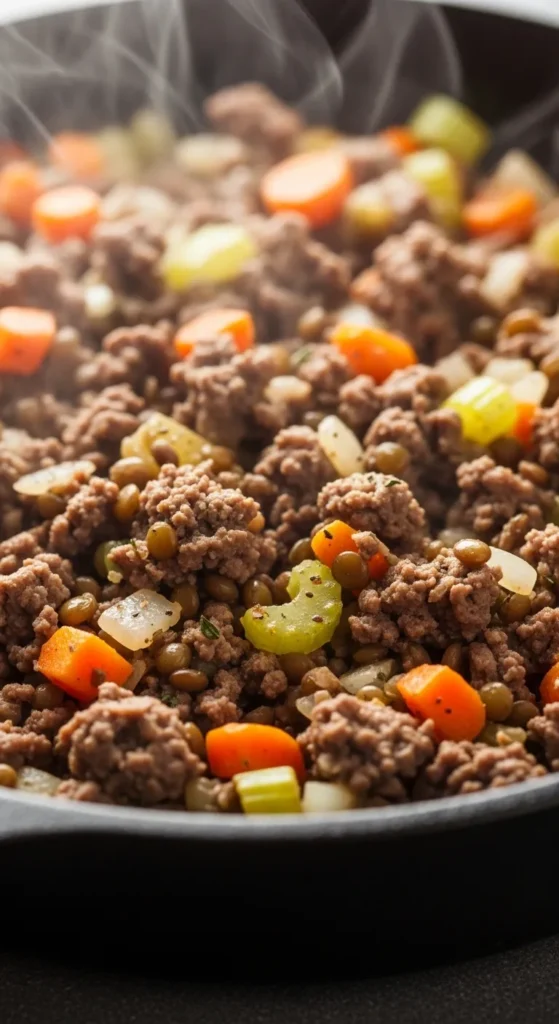 Skillet Beef and Lentils