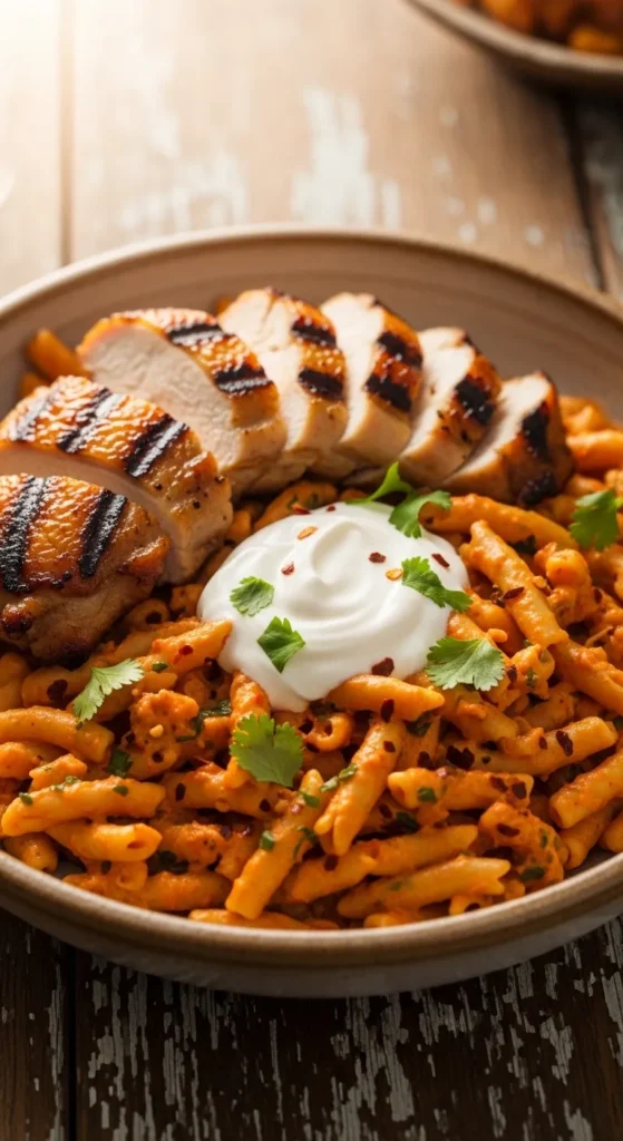  Spicy Yogurt Chicken Pasta