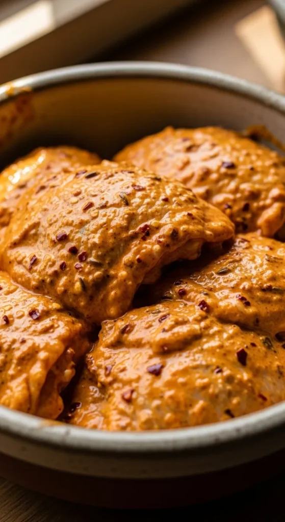 Spicy Yogurt-Marinated Chicken Thighs