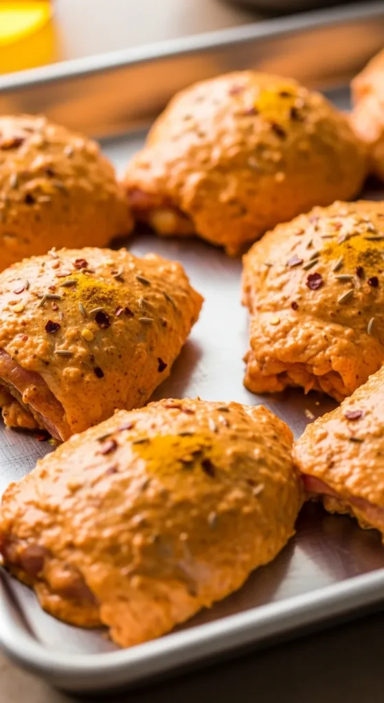 Spicy Yogurt Marinated Chicken Thighs