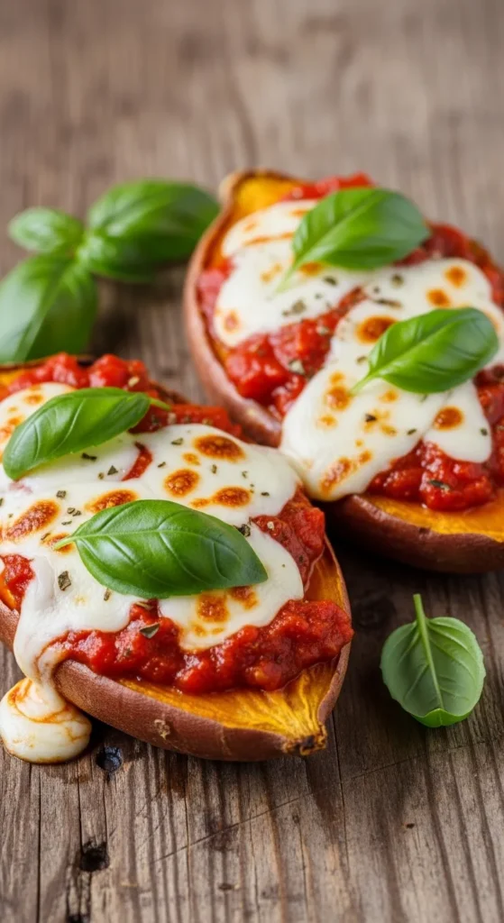 Sweet Potato Pizza Boats
