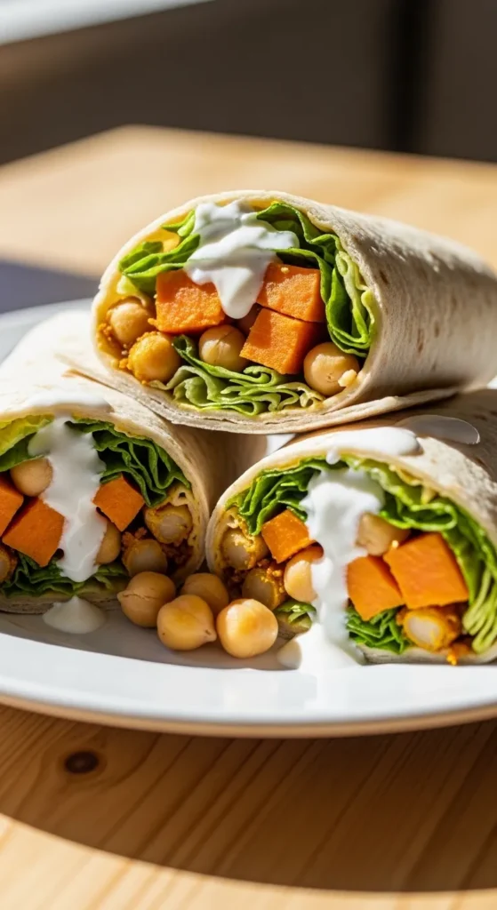 Sweet Potato and Chickpea Curry Wraps