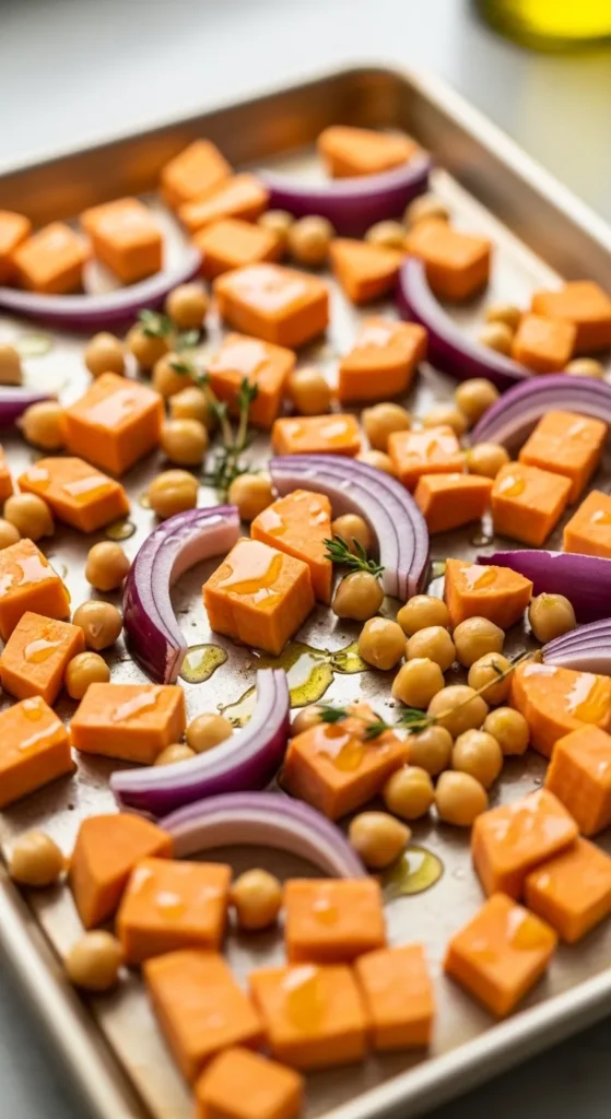 Sweet Potato and Chickpea Sheet Pan Dinner