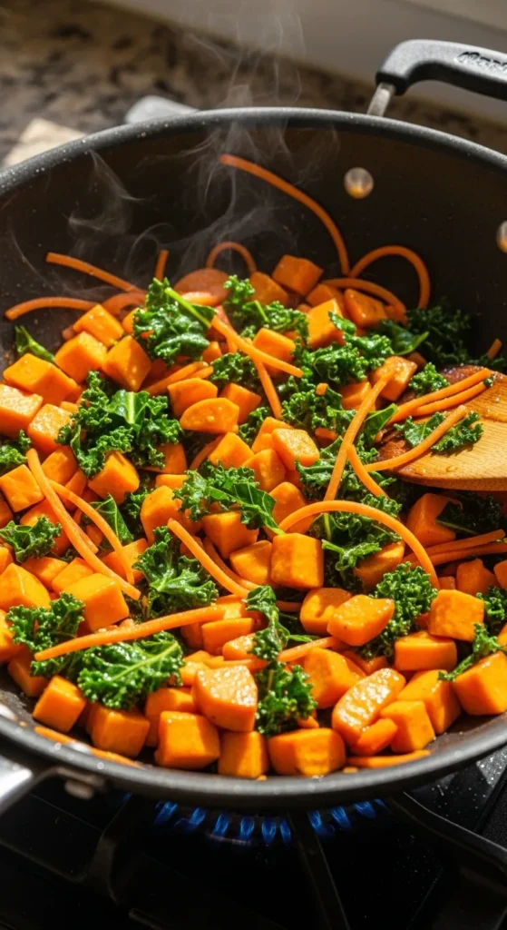 Sweet Potato and Kale Stir Fry
