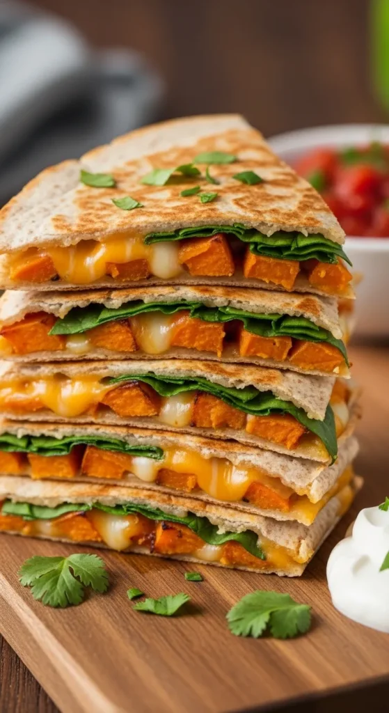 Sweet Potato and Spinach Quesadillas