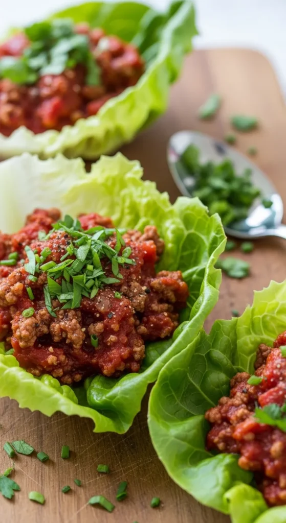 Tomato Beef Lettuce Bowls