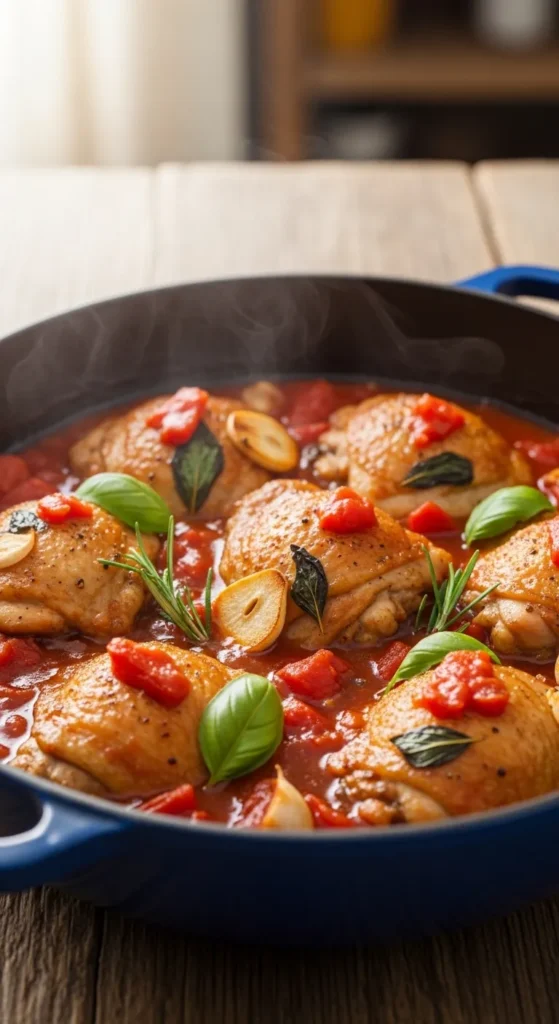 Tomato Braised Chicken Thighs