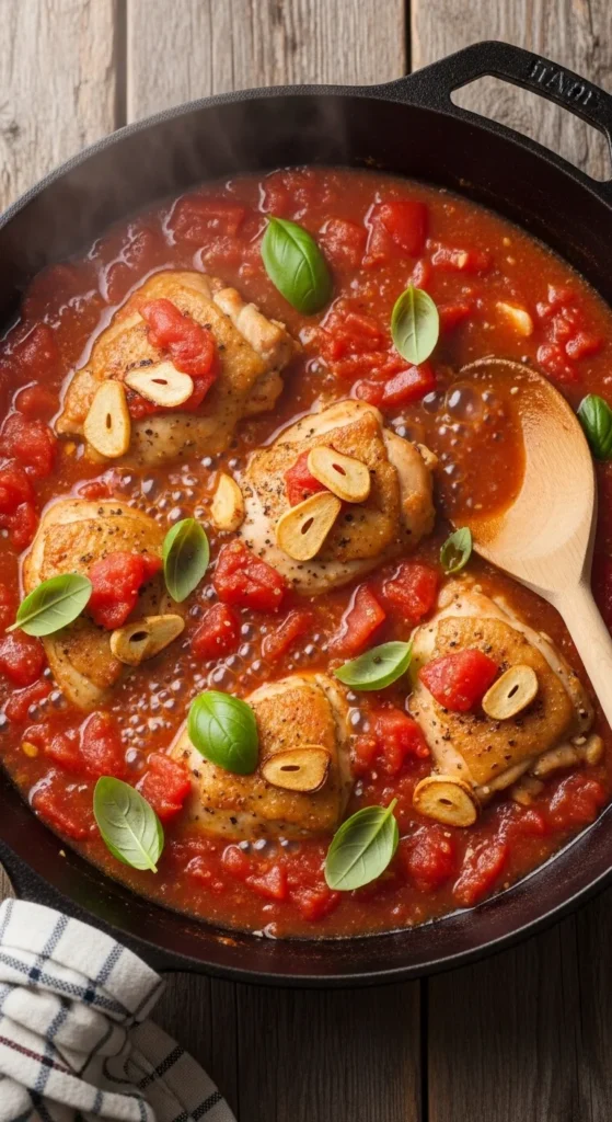 Tomato Garlic Chicken Thighs